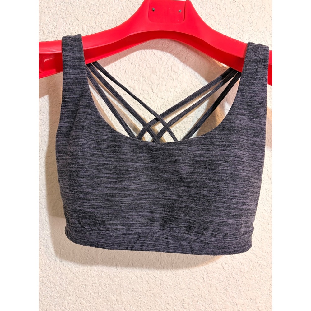 Victorias Secret Strappy Sports Bra Purple Space Dye Criss Cross Back M